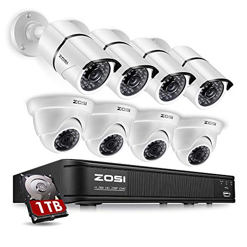 ZOSI 720p HD-TVI 8 Channel Security Camera System,1080N Surveillance
