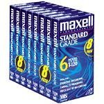 Maxell 214150 T120GX/8PK VHS Cassette Standard Grade T-120, 6 Hour – 8 Pack