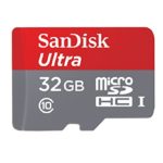 SanDisk Ultra 32GB microSDHC UHS-I Card with Adapter, Grey/Red, Standard Packaging (SDSQUNC-032G-GN6MA)