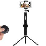 Selfie Stick, Foneso Extendable Monopod with Bluetooth Remote and Tripod Stand for iPhone 7 6S Plus 6S 6 Plus 6 5S Android Samsung Galaxy S6 S5 Note 4 Support Photo & Video (Black)