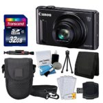 Canon PowerShot SX610 HS (Black) + Transcend 32GB Memory Card + Point & Shoot Camera Case + Card Reader + Memory Card Wallet + Screen Protectors + Cleaning Kit + Cleaning Pen + Complete Valued Bundle