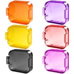 6 Pack Diving Lens Filters for GoPro Hero 5, FineGood Color Correction Compensation Filters for Underwater Video Photography Filming for Hero5 Sport Action Camera – Red Yellow Purple Pink Orange Grey