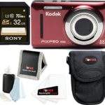 Kodak PIXPRO Friendly Zoom FZ53 (Red) w/ Sony 32GB SD Card & Case Bundle