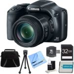 Canon PowerShot SX530 HS 16MP 50x Opt Zoom Full HD Digital Camera Bundle with 32GB Memory Card, 1150mah Battery and Accessories (Black)