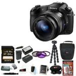 Sony Cyber-shot DSC-RX10 II Digital Camera with Sony 64GB SD Card + Wasabi Power 2 Batteries and Charger for Sony NP-FW50 + Point & Shoot Accessory Bundle