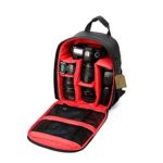 Camera Backpack DSLR SLR Camera Bag Video Padded Backpack Waterproof for Nikon,Canon, Sony, Olympus, Samsung, Panasonic, Pentax Cameras (Red) 13.3″ X 9.8 “X 5.1”