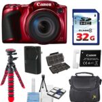Canon PowerShot SX420 IS (Red) with 42x Optical Zoom and Built-In Wi-Fi with 32GB High Speed Memory Card + Deluxe Camera Case + Flexible Spider Tripod + Starter Kit Deluxe Accessory Bundle
