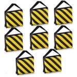 Neewer 8 Pack Dual Handle Sandbag, Black/Yellow Saddlebag for Photography Studio Video Stage Film Light Stands Boom Arms Tripods