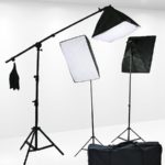 Fancierstudio 2400 Watt Professional Lighting Kit With Three Softbox Lights, Boom Arm Hairlight Softbox, Lighting Kit for Studio Photography and Video Lighting (9004SB2)