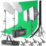 Neewer 2.6M x 3M/8.5ft x 10ft Background Support System and 800W 5500K Umbrellas Softbox Continuous Lighting Kit for Photo Studio Product,Portrait and Video Shoot Photography