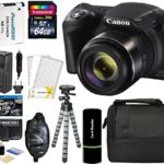 Canon PowerShot SX420 IS Digital Camera (Black) with 20MP, 42x Optical Zoom, 720p HD Video & Built-In Wi-Fi + 64GB Card + Reader + Grip + Spare Battery and Charger + Tripod + Complete Accessory Bundle