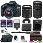 Canon Rebel T6 DSLR Camera w/18-55mm & 75-300mm Lenses Canon 100ES Bag, Flash, Filter kit+ 32GB Promotional Dads and Grads Bundle