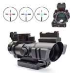 OTW Rifle Scope 4×32 Red-Green-Blue Triple Illuminated Rapid Range Reticle Scope With Top Fiber Optic Sight