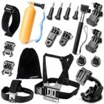 Zookki Accessories Kit for GoPro Hero 5 4 3+ 3 2 1 SJ4000 SJ5000 Camera, Black – Silver