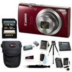 Canon PowerShot ELPH 180 20 MP Digital Camera (Red) w/ 32GB Accessory Bundle