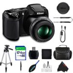 Nikon COOLPIX L340 Digital Camera (Black) + Pixi-Advanced 64GB Accessory Bundle