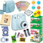Fujifilm Instax Mini 8 Camera (Blue) Deluxe kit bundle Includes: – Instant camera with Instax mini 8 instant films (60 pack) – A MASSIVE DELUXE BUNDLE