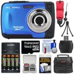 Bell & Howell Splash WP10 Shock & Waterproof Digital Camera (Blue) with 16GB Card + Batteries & Charger + Case + Mini Tripod + Floating Strap + Reader + Kit
