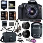 Canon EOS Rebel T6 Digital SLR Camera Kit + EF-S 18-55mm f/3.5-5.6 IS II Lens + Pro .58x & 2.2x Lenses + Lexar 48GB Memory + 57″ Polaroid Tripod + Canon 100ES Case + Polaroid Accessory Bundle