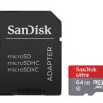 SanDisk Ultra 64GB microSDXC UHS-I Card with Adapter, Grey/Red, Standard Packaging (SDSQUNC-064G-GN6MA)