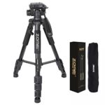 ZOMEI Q111 55-Inch Professional Aluminium Camera Tripod Camcorder Stand with PanHead Plate for DSLR Canon Nikon Sony DV Video (Black)