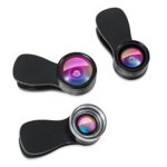 Amir 3 in 1 Clip-on Cell Phone Camera Lens Kit, 25x Macro Lens & 0.36x Wide Angle Lens &180° Fisheye Lens for Most Smartphones