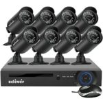 Zclever 8 Channel Security System 1080N AHD DVR Surveillance Security System 8 HD 1200TVLNight Vision Security Cameras No HDD