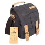 S-ZONE Vintage Waterproof Canvas Leather Trim DSLR SLR Shockproof Camera Shoulder Messenger Bag