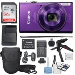 Canon PowerShot ELPH 360 HS (Purple)12x Optical Zoom – Built-In Wi-Fi W/ Deluxe Starter Kit Including 32GB SDHC Xpix Table Tripod + AC/DC Turbo Travel Charger + Extra battery + Protective Camera Case