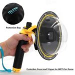 Vicdozia TELESIN 6” Dome Port Lens for GoPro Hero 5 with Waterproof Housing Case + Handheld Floating Bar Transparent Cover Diving Underwater Photography