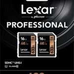 Lexar Professional 633x 16GB SDHC UHS-I/U1 Card with Image Rescue 5 Software – LSD16GCB1NL6332 (2 Pack)