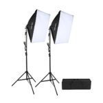 CRAPHY 5500k Photography Continuous Softbox Lighting Kit for Portrait Photography, Studio and Video Shooting (Light Stand, E27 Light Holder, 85w Lamp, Portable Bag)