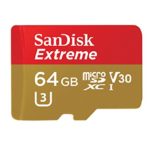SanDisk Extreme 64GB microSDXC UHS-I Card with Adapter (SDSQXVF-064G-GN6MA) [Newest Version]