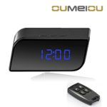 Oumeiou 8GB Portable Remote Spy Hidden Camera Clock Motion Activated Video Recorder Indoor Home Office Security DV Camcorder LCD Screen Wide View