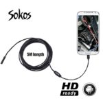Inspection Camera, Snake Camera, Sokos Micro USB Borescope Waterproof Endoscope for Laptops and USB OTG Compatible Android Smartphones (5M | 16.4ft)