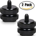 Camera Hot Shoe Mount to 1/4″-20 Tripod Screw Adapter,Flash Shoe Mount for DSLR Camera Rig (Pack of 2)