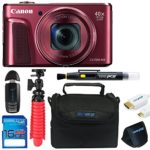 Canon Powershot SX720 (Red) + 12″ Tripod + 16GB Memory Card + Pixi-Basic Accessory Bundle