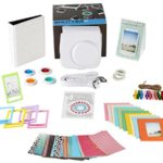 Fujifilm Instax Mini 9 or Mini 8/ 8+ Instant Camera Accessories 11 Piece Gift set Includes WHITE Case with Strap, Fujifilm Albums, Filters, Selfie lens, Hanging + Creative Frames, stickers & More.