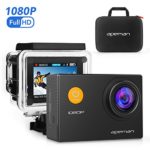 APEMAN Action Camera, 12 MP Full HD 1080P Waterproof Underwater Cam with 170 Wide-Angle Lens and Rechargeable Battery, Including Waterproof Case and Portable Package