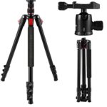 BC Master 75-inch Dslr Camera Tripod, Sturdy Lightweight Aluminum Alloy TA333 with Carrying Bag, Ball Head, Quick Release Plate for Canon Nikon Youtube, Weight: 3.17lbs/1.44Kg