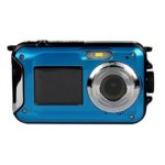 PowerLead PLDH20 Double Screens Waterproof Digital Camera 2.7-Inch Front LCD Easy Self Shot Camera(blue)