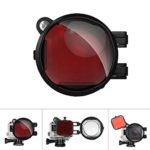 Fantaseal Professional 2-in-1 Dive Lens Combo for GoPro Diving Lens Filter GoPro Underwater Lens Filter, Red Filter + 16X Macro Lens w/Anti-Slip Safety Lock for Hero 4 /3+ (for Blue/Tropical Water)