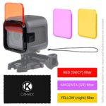 Diving Lens Filter Kit for GoPro HERO 5 and HERO 4 Session Camera – Enhances Colors for Various Underwater Video and Photography Conditions – Vivid Colors, Improved Contrast, Night Vision