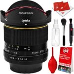Opteka 6.5mm f/3.5 HD Aspherical Wide Angle Fisheye Lens for Canon DSLR with Removable Hood and Optical Cleaning Kit