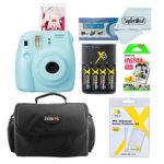 Fujifilm Instax Mini 8 Instant Film Camera With Fujifilm Instax Mini Instant Film Twin Pack (20 Sheets), Compact Bag Case, Batteries and Battery Charger (Blue)