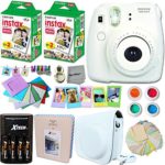 FujiFilm Instax Mini 8 Camera WHITE + Accessories KIT for Fujifilm Instax Mini 8 Camera includes: 40 Instax Film + Custom Case + 4 AA Rechargeable Batteries + Assorted Frames + Photo Album + MORE