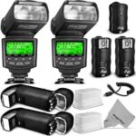 Altura Photo Studio Pro Flash Kit for NIKON DSLR Bundle with 2pcs I-TTL Flash AP-N1001, Dual Wireless Flash Trigger Set and Accessories