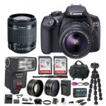 Canon EOS Rebel T6 DSLR Camera w/ EF-S 18-55mm IS II Lens & Zoom TTL Bounce & Swivel Flash, 48GB, Filter Kit, Wide Angle and Telephoto Lenses & Bundle
