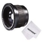 Neewer 58MM 0.35X Super Fisheye Wide Angle Lens w/ Macro Close Up Conversion Lens for CANON REBEL (T5i T4i T3i T2i T1i XT XTi XSi SL1), CANON EOS (700D 650D 600D 1100D 550D 500D 100D 60D 7D) DSLR Cameras + Microfiber Cleaning Cloth
