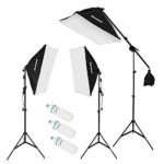 Excelvan SHOX-012 2000W Photography Studio LED Lighting Kit 20×25” Auto Pop-up Softbox + 80” Light Stand + 135W LED Lamp